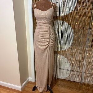 Emerald Sundae Sparkly Lace-Up Back Maxi Dress – Size M